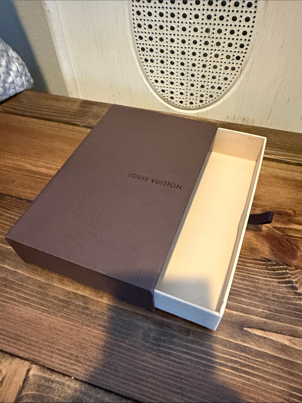 Louis Vuitton Brown Exterior with Cream Interior Slide-Out Box